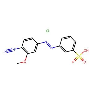 Benzenediazonium, 2-methoxy-4-[2-(3-sulfophenyl)diazenyl]-, chloride (1:1) structure