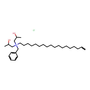 Benzenemethanaminium, N,N-bis(2-hydroxypropyl)-N-octadecen-1-yl-, chloride (1:1) structure