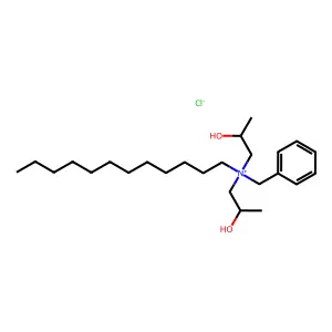 Benzenemethanaminium, N-dodecyl-N,N-bis(2-hydroxypropyl)-, chloride (1:1) structure