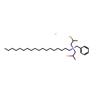 Benzenemethanaminium, N,N-bis(2-hydroxypropyl)-N-octadecyl-, chloride (1:1) structure