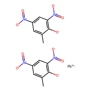 Lead(2+) 4,6-dinitro-o-cresolate structure
