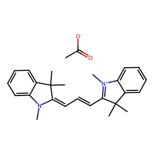 1,3,3-Trimethyl-2-[3-(1,3,3-trimethylindol-1-ium-2-yl)prop-2-enylidene]indole structure