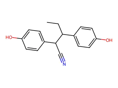 beta-Ethyl-4-hydroxy-alpha-(4-hydroxyphenyl)benzenepropanenitrile structure