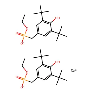 Calcium bis(ethyl 3,5-di-tert-butyl-4-hydroxybenzylphosphonate) structure