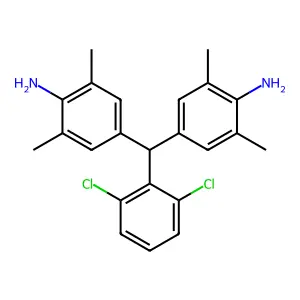 Benzenamine, 4,4'-((2,6-dichlorophenyl)methylene)bis(2,6-dimethyl- structure