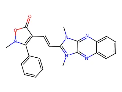1,3-Dimethyl-2-[2- ethenyl]-1H-imidazo[4,5-b]quinoxaline-3-ium structure