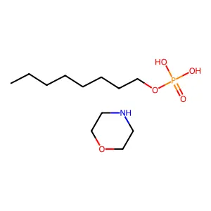 Octyl dihydrogen phosphate--morpholine (1/1) structure