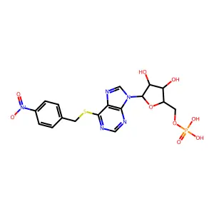 Nitrobenzylthioinosine 5'-monophosphate structure