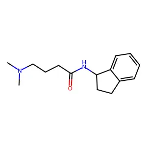 N-(2,3-Dihydro-1H-inden-1-yl)-4-(dimethylamino)butanimidic acid structure