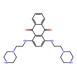 9,10-Anthracenedione, 1,4-bis((1-(piperazinyl)ethyl)amino)- structure