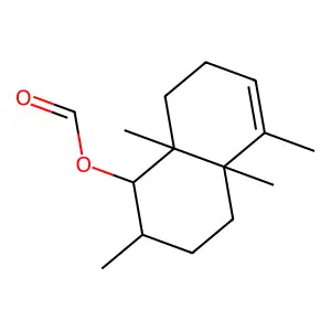 1-Naphthalenol, 1,2,3,4,4a,7,8,8a-octahydro-2,4a,5,8a-tetramethyl-, 1-formate structure