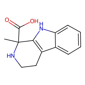 2,3,4,9-tetrahydro-1-methyl-1H-pyrido(3,4-b)indole-1-carboxylic acid structure