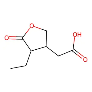 4-Ethyltetrahydro-5-oxo-3-furanacetic acid structure