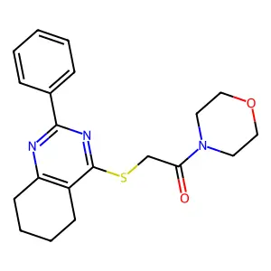4-{[2-(4-Morpholinyl)-2-oxoethyl]thio}-2-phenyl-5,6,7,8-tetrahydroquinazoline structure