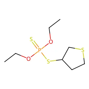 O,O-Diethyl S-thiolan-3-yl phosphorodithioate structure