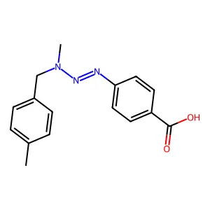 p-(3-(p-Methylbenzyl)-3-methyl-1-triazeno)benzoic acid structure
