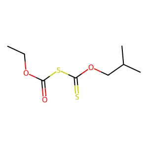 Thiodicarbonic acid ((HO)C(O)SC(S)(OH)), 1-ethyl 3-(2-methylpropyl) ester structure