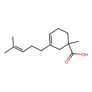 3-Cyclohexene-1-carboxylic acid, 1-methyl-3-(4-methyl-3-penten-1-yl)- structure