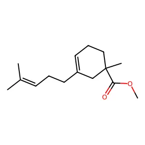 Methyl 1-methyl-3-(4-methyl-3-pentenyl)-3-cyclohexene-1-carboxylate structure