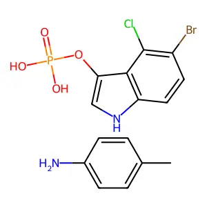 5-bromo-4-chloro-3-indolyl phosphate, p-toluidine salt structure