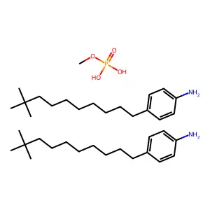Phosphoric acid, monomethyl ester, compd. with 4-tert-dodecylbenzenamine (1:2) structure