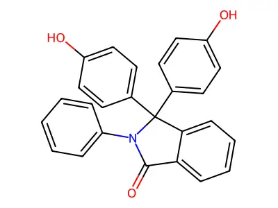1H-Isoindol-1-one, 2,3-dihydro-3,3-bis(4-hydroxyphenyl)-2-phenyl- structure