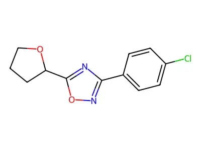 3-(4-Chlorophenyl)-5-(oxolan-2-yl)-1,2,4-oxadiazole structure