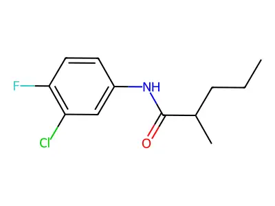 N-(3-chloro-4-fluorophenyl)-2-methylpentanamide structure