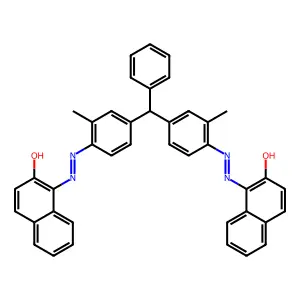 2-Naphthalenol, 1,1'-((phenylmethylene)bis((2-methyl-4,1-phenylene)azo))bis- structure