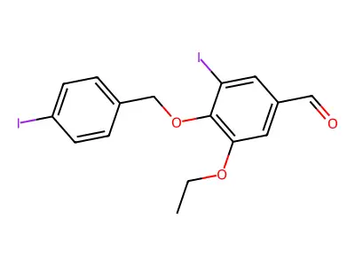 3-Ethoxy-5-iodo-4-[(4-iodobenzyl)oxy]benzaldehyde structure