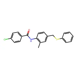 4-chloro-N-[2-methyl-4-(phenylsulfanylmethyl)phenyl]benzamide structure