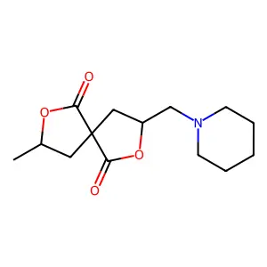 2,7-Dioxaspiro(4.4)nonane-1,6-dione, 3-methyl-8-(1-piperidinylmethyl)- structure