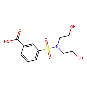3-[Bis(2-hydroxyethyl)sulfamoyl]benzoic acid structure