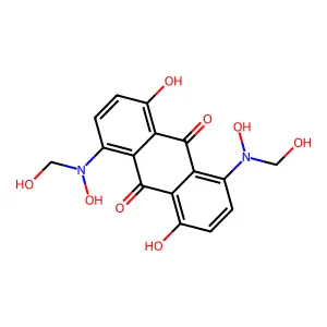 1,5-Dihydroxy-4,8-bis(hydroxy(hydroxymethyl)amino)anthraquinone structure