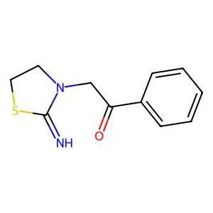 2-(2-Iminothiazolidin-3-yl)-1-phenylethan-1-one structure