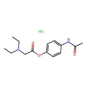 Glycine, N,N-diethyl-, 4-(acetylamino)phenyl ester, hydrochloride (1:1) structure
