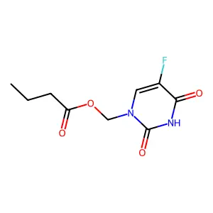 Butanoic acid, (5-fluoro-3,4-dihydro-2,4-dioxo-1(2H)-pyrimidinyl)methyl ester structure