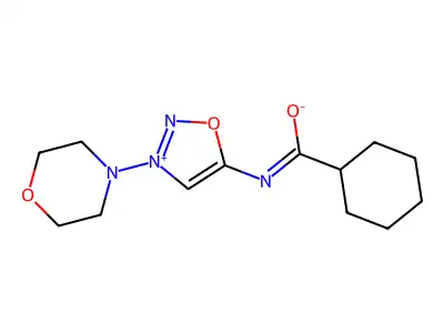 N-(3-morpholin-4-yloxadiazol-3-ium-5-yl)cyclohexanecarboximidate structure