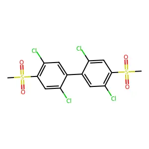 2,2',5,5'-Tetrachloro-4,4'-bis(methylsulfonyl)-1,1'-biphenyl structure