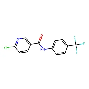 6-chloro-N-[4-(trifluoromethyl)phenyl]pyridine-3-carboxamide structure