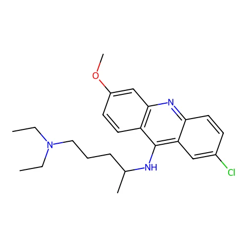 4-N-(2-chloro-6-methoxyacridin-9-yl)-1-N,1-N-diethylpentane-1,4-diamine structure