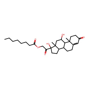 (11beta)-11,17-Dihydroxy-21-((1-oxooctyl)oxy)pregn-4-ene-3,20-dione structure