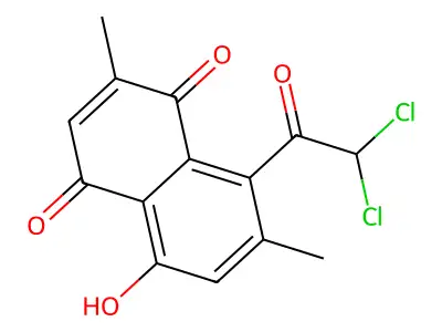 8-(2,2-Dichloroacetyl)-5-hydroxy-2,7-dimethyl-1,4-naphthalenedione structure