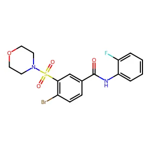 4-bromo-N-(2-fluorophenyl)-3-morpholin-4-ylsulfonylbenzamide structure