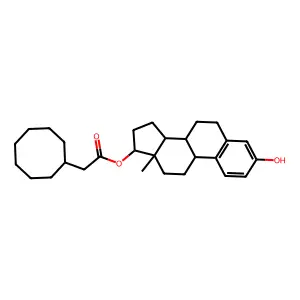 Estra-1,3,5(10)-triene-3,17-diol (17beta)-, 17-cyclooctaneacetate structure