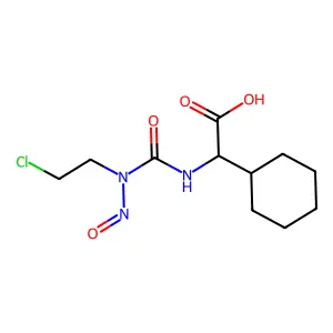 Acetic acid, 2-(3-(2-chloroethyl)-3-nitrosoureido)-2-cyclohexyl- structure