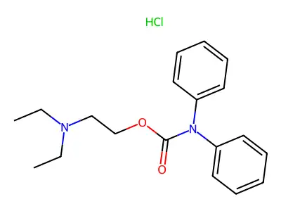 Diphenylcarbamic acid 2-(diethylamino)ethyl ester hydrochloride structure