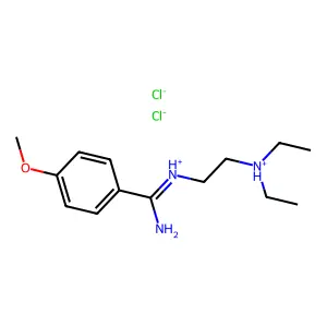 Benzamidine, N-(2-diethylaminoethyl)-4-methoxy-, dihydrochloride structure