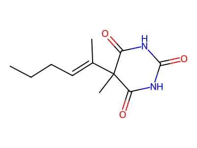 5-Methyl-5-(1-methyl-1-pentenyl)-barbituric acid structure