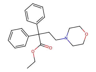 Butyric acid, 2,2-diphenyl-4-morpholino-, ethyl ester, hydrochloride structure